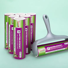 8 inch Large Surface Roller Refill Compatible with Scotch-Brite Pet Hair Pickup Extra Sticky Large Lint Roller Replacement 60 Easy-Tear Adhesive Sheets per Refill Pack of 6 Rolls 360 Sheets Total