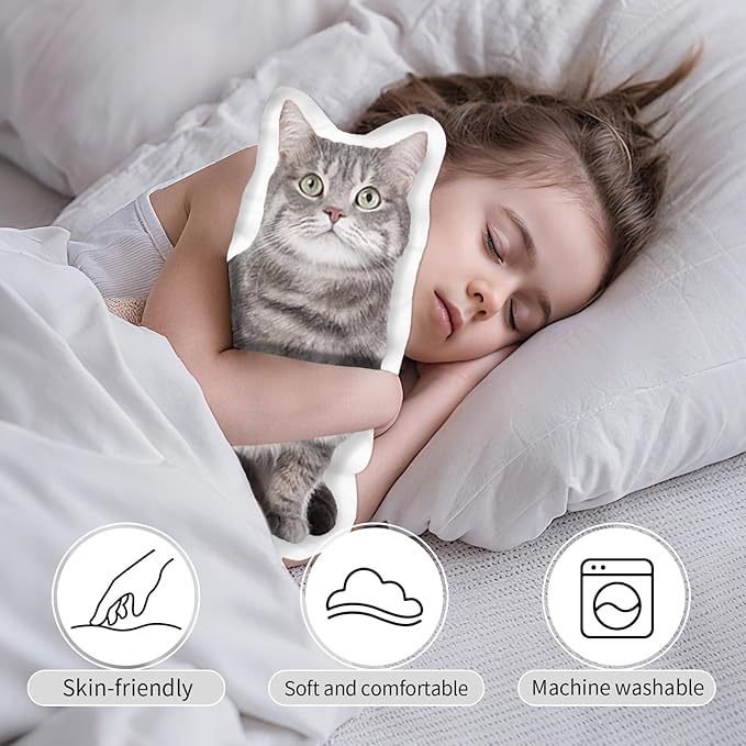 Custom Pillows with Picture, Personalized Face Body Pillow, Custom Pet Pillow Memorial Gifts, Personalized Christmas Valentine's Day Gifts for Women Men Couples (Custom Pillow)