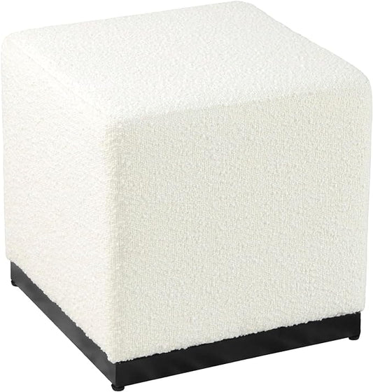 HomePop Cube Ottoman| HomePop Home Décor |Square Ottoman - Cream Boucle