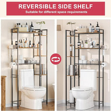 Over Toilet Bathroom Organizer, 7-Tier Study Metal Toilet Storage Shelf for Toilet Paper, Towels, Toiletries, Easy Assembly, Freestanding, Perfect for Small Space, Apartment, Dorm, Powder Room