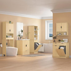 Over The Toilet Storage Cabinet,Behind Toilet Bathroom Organizer with Anti-tip,Space-Saving Toilet Shelf with Storage,Stylish Wave Pattern & Hidden Handle,Bathroom Shelf for Restroom/Laundry