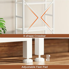 SUPERJARE Triple 4 Tier Bookshelf, Bookcase with 11 Open Display Shelves, Wide Book Shelf Book Case for Home & Office, White