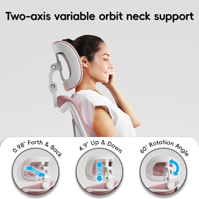 Office Home Ergonomic Desk Chair-Computer X-Shaped Chair Mesh PU Leather with Adjustable Lumbar Support-Executive Chair High Back with Headrest Flip-Up Arms for Long Hours (Dark Pink)