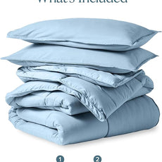 Bare Home Comforter Set - King/California King Size - Ultra-Soft - Goose Down Alternative - Premium 1800 Series - All Season Warmth (King/Cal King, Light Blue)