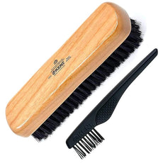Kent CC2 Finest 100% Handcrafted Black Boar Bristle Cherrywood Clothes Brush and Travel Size Lint Remover for Cashmere, Wool, and Silk - Sweater Fuzz Remover, Suede Brush, lint Remover for Pet Hair
