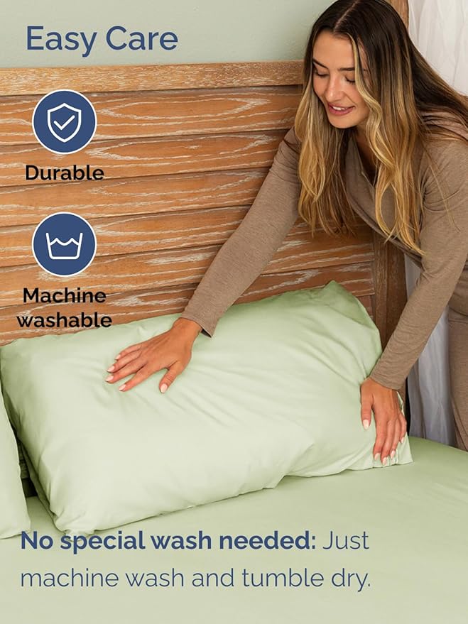 Extra Deep Pocket Full Sheets - 4 Piece Breathable & Cooling Bed Sheets - Hotel Luxury Bed Sheet Set - Soft, Wrinkle Free & Comfy - Easily Fits Extra Deep Mattresses - Light Sage Green Sheets Set