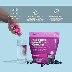 Hydrant - Sleep Electrolyte Powder, Elderberry Flavor, 30 Rapid Hydration Individual Stick Packs - Sleep Blend of Melatonin, L-Theanine, Magnesium, & Chamomile