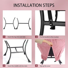 Tiita Lazy Chair with Ottoman, Modern Large Accent Lounge Armchair, Comfy Leisure Sofa Reading Chair with Footrest for Bedroom, Living Room, Dorm Rooms, Garden and Courtyard, Plush Dark Pink