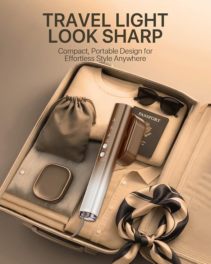 Instant Wrinkle Removal – 950W Portable Handheld Clothes Steamer, Fast Heat-Up Travel Garment Steamer with 115ml Detachable Tank, Strong Output & Dual-Mode Steam