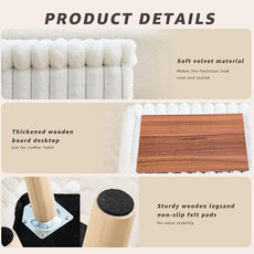 Wimarsbon Storage Ottoman,Soft Faux Fur Footstool with Padded Seat, Small Reading Vanity Chair, Footrest with Wood Tray for Couch, Mini Coffee Table or Display Stand (Cream, Rectangular Storage)