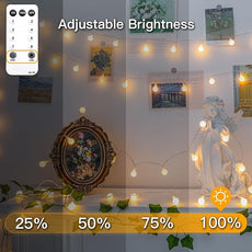 suddus String Lights for Bedroom, 33ft 100 Led Connectable Globe String Lights Indoor, Hanging Fairy Lights Plug in with Remote for Classroom, Room, Dorm, Outdoor, Christmas Tree Decor, Warm White