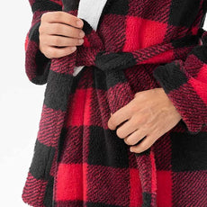 DAVID ARCHY Men's Hooded Robe Soft Coral Fleece Microfiber Bathrobe