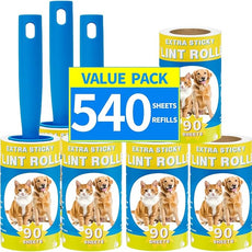 Lint Rollers for Pet Hair Extra Sticky 540 Sheets with 3 Handles Portable Pet Lint Remover for Clothes, Furniture, Carpet, Dog and Cat Hair Removal
