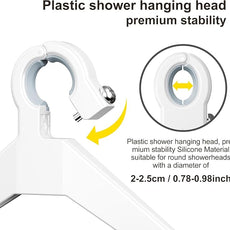 Orimade 4 Tier Adjustable Anti-slip Shower Caddy Over Shower Head, Rustproof Bathroom Hanging Organizer With 4 Hooks for Razor, No Drilling Shower Shelves Storage Rack, White