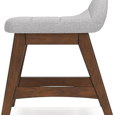 Signature Design by Ashley Lyncott Casual Upholstered Armless Home Office Desk Chair with Backless Design, Light Gray & Light Brown