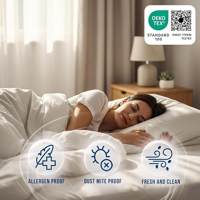 Luxury Twin Size Tencel Waterproof Mattress Protector Deep Pocket - Premium Cooling Bed Cover Pad - Hypoallergenic & Allergy-Friendly - Oeko-Tex Certified - Ultra Soft & Breathable
