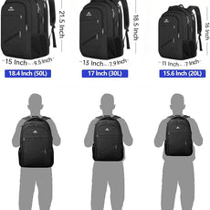 MATEIN 18.4 Inch Laptop Backpack 50 L, Extra Large Anti Theft Carryon Backpack TSA Approved, Work Business Bag with Multiple Compartments & Luggage Strap for Travel, Gifts for Men Women, Black