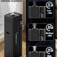13L/3.4Gal Humidifiers for Bedroom, Ultrasonic Warm & Cool Mist Humidifier Large Room, Covers 800ft², 72H Runtime, 24H Timer, 3 Mist Modes Top Fill Quiet Humidifiers for Home, Office, Black
