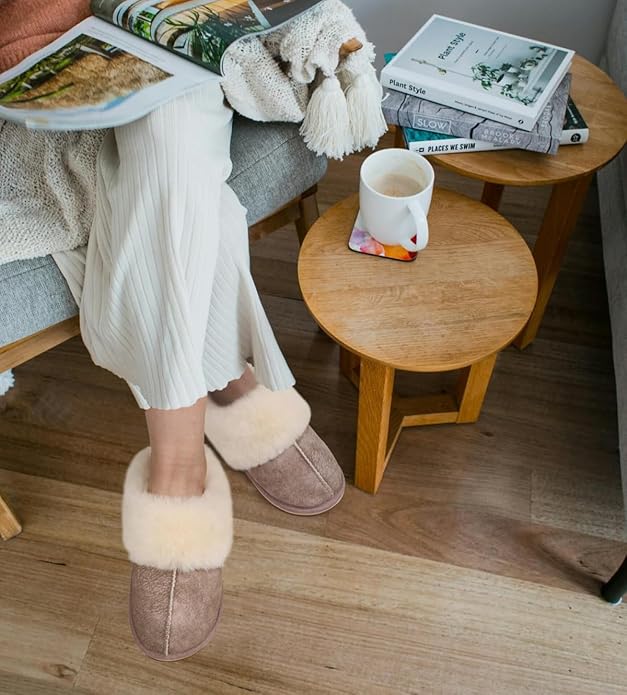 KuaiLu Womens Fluff Dual Memory Foam Slippers Ladies Cozy Arch Support Warm Scuff Slippers Slip on Comfy Winter House Shoes with Non-Slip Indoor Outdoor Hard Sole