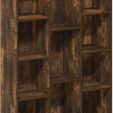 Furinno LUDER Book Shelf, 11-Cube Bookshelf, Reversible Bookcase, 9.4 x 29.1 x 41.7, for Living Room, Bedroom, Home Office, Amber Pine