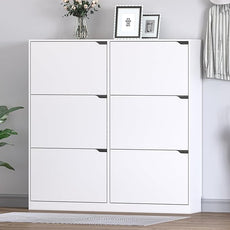 Shoe Cabinet with 6 Flip Drawers, Slim Narrow Shoe Storage Cabinet, Freestanding Shoe Organizer for Entryway, Hallway, Foyer