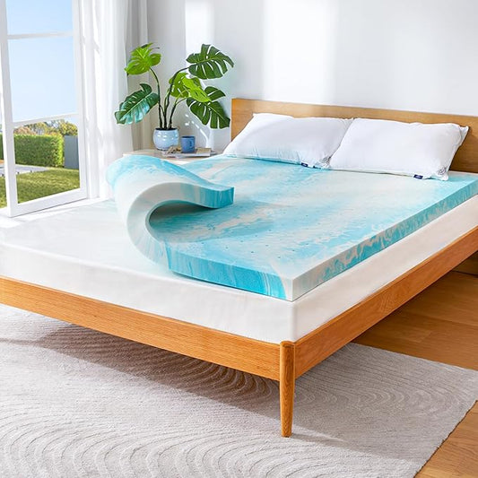 Marsail Mattress Topper Full, 3-inch Gel Memory Foam, Bed Topper for Full Size Bed, Soft for Sleeper Sofa, RV, Camper, CertiPUR-US Certified