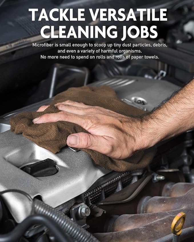 Fantasticlean Microfiber Cleaning Cloth Roll -75 Pack, Tear Away Microfiber Towels, 12" x 12", Reusable, Washable, Scratch Free, Ultra Absorbent for All-Around Cleaning Supplies (TAN)