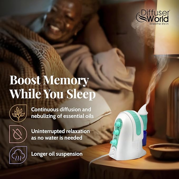 1000 Sq Ft Waterless Diffuser for Essential Oils, Made in USA Green Waterless Aroma Atomizer for Large Room Fragrance, Home Scent Machine, Air Aromatherapy Holiday