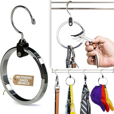 Multipurpose Closet Hangers- Tie and Belt Hanger for Closet- Great Space Saving Belt Organizer for Wardrobe - Ideal for Storing Belts, Ties, Scarfs, Baseball Hats, Purses & More- 1 Pack