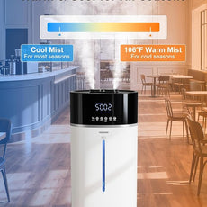 Yokekon Cool and Warm Mist Humidifier Large Room, 4.76Gal/18L Humidifiers for Home 2500 sq ft, Air Humidifiers for Bedroom with Diffuser&Extended Tube, Whole House Humidifiers for Nursery Baby Plants