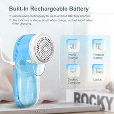 Fabric Shaver, Lint Remover for Clothes, Electric Lint Remover with 6 Replaceable Blades, Removes Fabric Pills, Rechargeable Sweater Defuzzer Pill Remover, Depiller Effectively Remove Pills, Lint