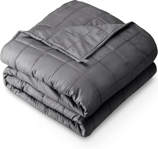 Bare Home Weighted Blanket Queen Size 17lbs (60" x 80") for Adults - All-Natural 100% Cotton - Premium Heavy Blanket Nontoxic Glass Beads (Grey, 60"x80")