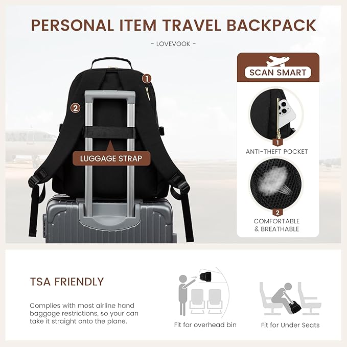 LOVEVOOK Laptop Backpack for Women with Pouch Pocket for Large Capacity Cup,18 Inch Laptop Computer Bag Travel Backpack Purse,Waterproof Work Business Backpack College Teacher Bags,Dark Purple