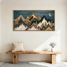 BINCUE Mountain Wall Art Framed Canvas Wall Art Nature Forest Wall Decor Rustic Farmhouse Wall Painting Moon Art for Living Room Bedroom Dining Room Large Size 20