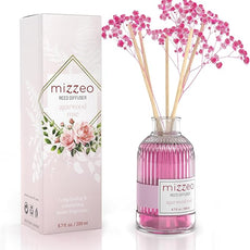 MIZZEO Reed Diffuser Set, Agarwood Rose 6.76 fl oz Highly Scented Room Diffuser Home Fragrance Essential Oil Reed Flower Diffuser, House Bedroom Office Decor & Gifts