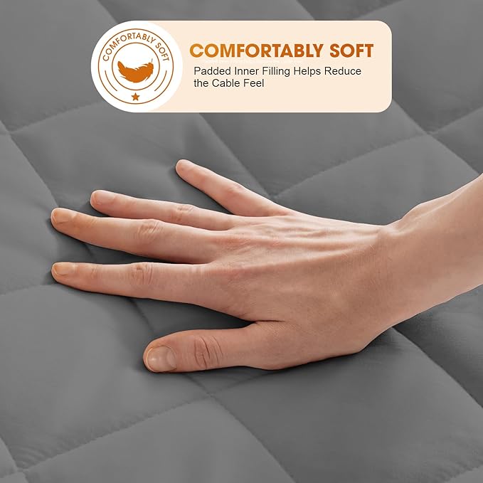 Heated Mattress Pad King,Dual Controller Electric Mattress Pad with Preheat Functions,Bed Warmer with 12 Heat Settings & 1-12 Hours Auto Shut Off, Machine Washable(78"x80",Grey)