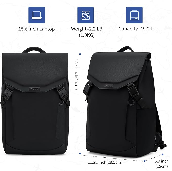OIWAS Backpack for Men, 16 Inch Laptop Backpack for Men with Magnetic Buckle, Water-Resistant Travel Laptop Backpack