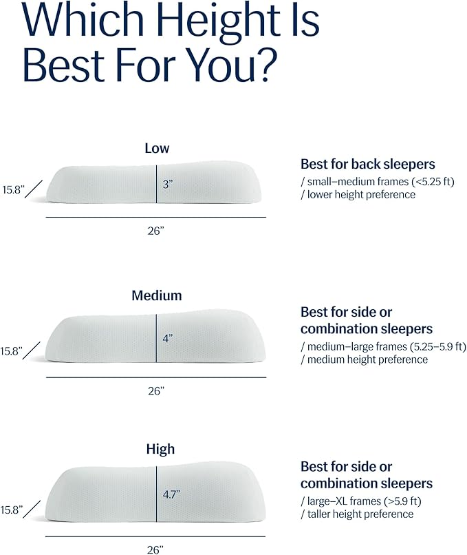 REST® Evercool® Cooling Pillow, Set of 2, Instant Cool-to-Touch Shell Fabric & Breathable Silicone Sponge Core for All-Night Temperature Regulation & Ergonomic Support, High, Light Blue