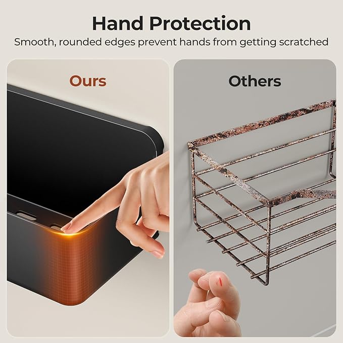 Orimade Shower Caddy 5-Pack, No-Drill Adhesive Shelves for Bathroom, Rustproof ABS Storage Organizer Set, Black