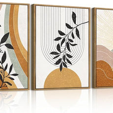 BINCUE Boho Line Wall Art Abstract Plant Wall Decor Mid Century Artwork for Living Room Bedroom Office 12
