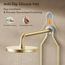 Shower Caddy Hanging, Shower Organizer Hanging, Aluminum Shower Racks for Inside Shower with Hooks for Razor, Never Rust Bathroom Organizers and Storage with Soap Holder, Gold