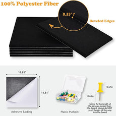 Large Cork Board Tiles for Wall with Push Pins, 36