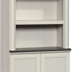 Sauder Palladia Book Shelf, Bookshelf with Storage, Library Bookcase with Doors and Adjustable Shelves, in Glacier Oak Finish