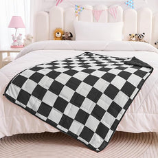 yescool Black Checkered Weighted Blanket 3 Pounds Plaid Weighted Throw Blanket, Heavy Blanket for Sleeping, Tartan Bed Blanket Gift for 20-40lbs, 36