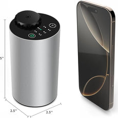 Waterless Essential Oil Diffuser Battery Operated Cordless Aromatherapy Diffuser with Timing & 3 Mist Levels car Diffuser，Silver Aluminum Alloy