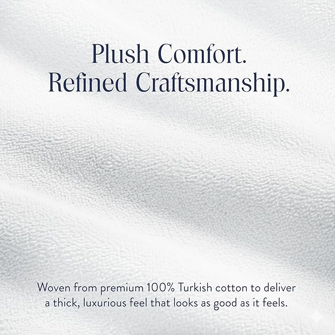 Brooklinen Super-Plush Bath Sheet and Hand Towel Set - 2 Bath Sheets 2 Hand Towels - Cotton, Highly Absorbent (Solid White)