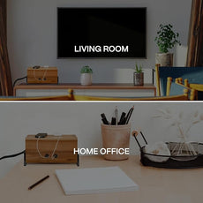 Extra Large Cable Management Box, Wood Cord Hider Box & Organizer for Power Strip, TV Wires & Desk Cable Storage