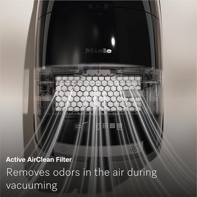 Miele New Guard M1 Cat & Dog Bagged Canister Vacuum for Pet Owners with Odor-Reducing Active AirClean Filter, TurboTeQ Floorhead, and AllTeQ Universal Floorhead, in Obsidian Black/Space Grey