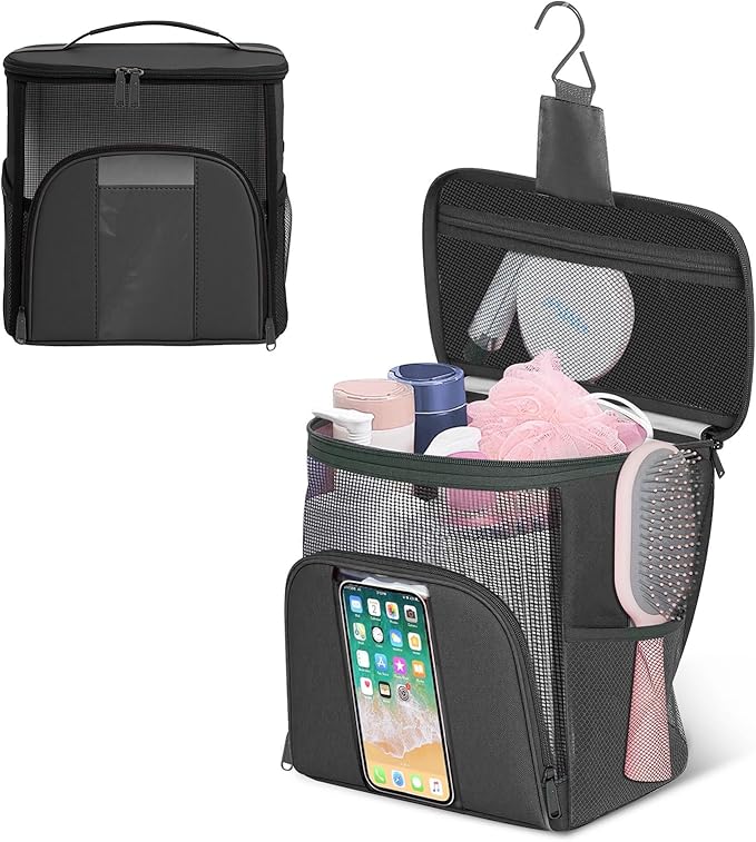 Mesh Shower Caddy Portable Beach Bag College Dorm Room Essentials Tote Bag for Bathroom,Gym,Travel,Camping Quick Dry Hanging Shower Organizer Bags for Women Men College Student