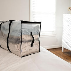 ClearSpace Heavy Duty Moving Bags or Storage Bags – Clear Storage Bins with Lids, Large Moving Boxes with Backpack Straps & Zippers,– Packing Box & Moving Supplies for College Dorm, 7 Pack